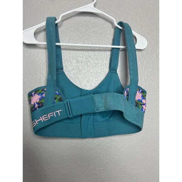 SHEFIT Barbeline London Flex Sports Bra Teal Blue Green Peacock Medium - Picture 2 of 8